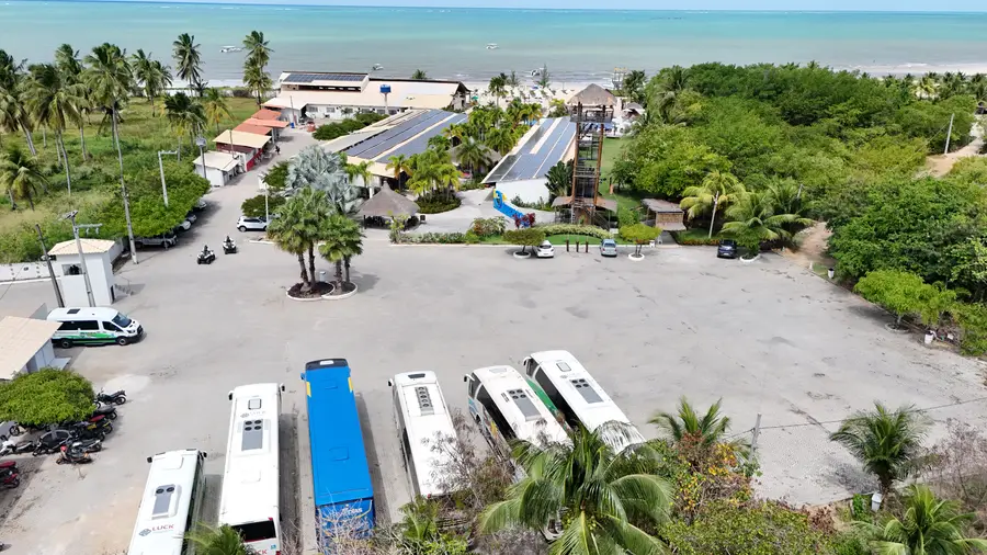 Estacionamento visto do alto